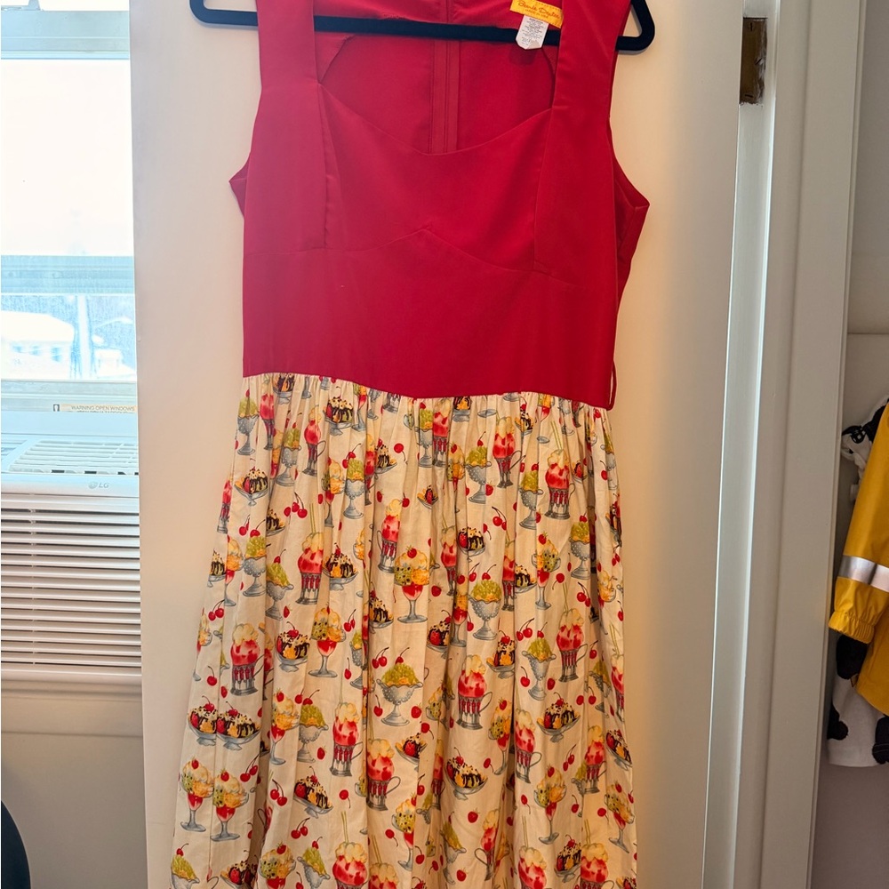 Bernie Dexter Red and Cream Dress